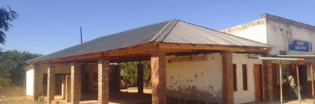 Completed gazebo with a sheeted timber roof